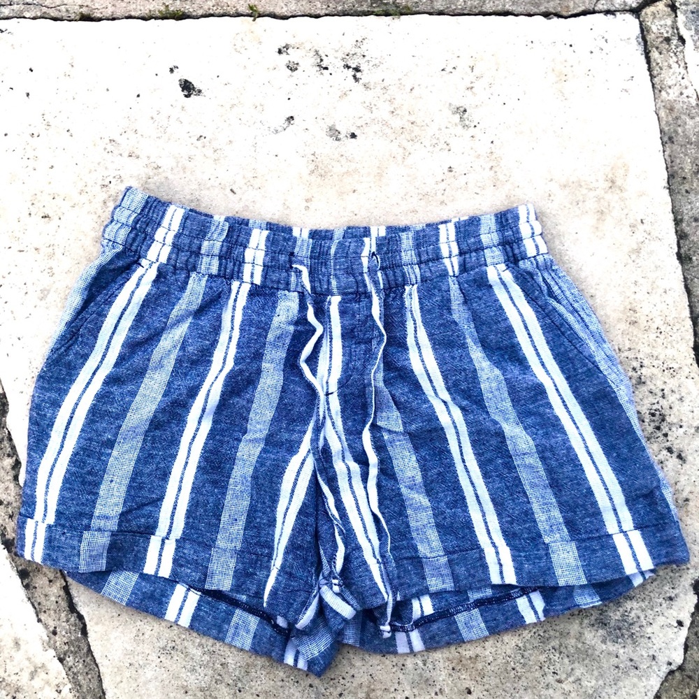 Striped short shorts.